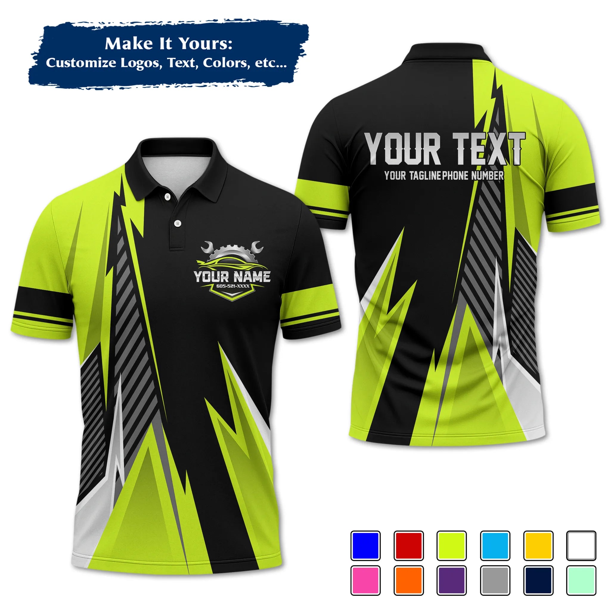 Custom Work Shirt Uniform, Add Company Logo, Name & Phone Number WSHW34