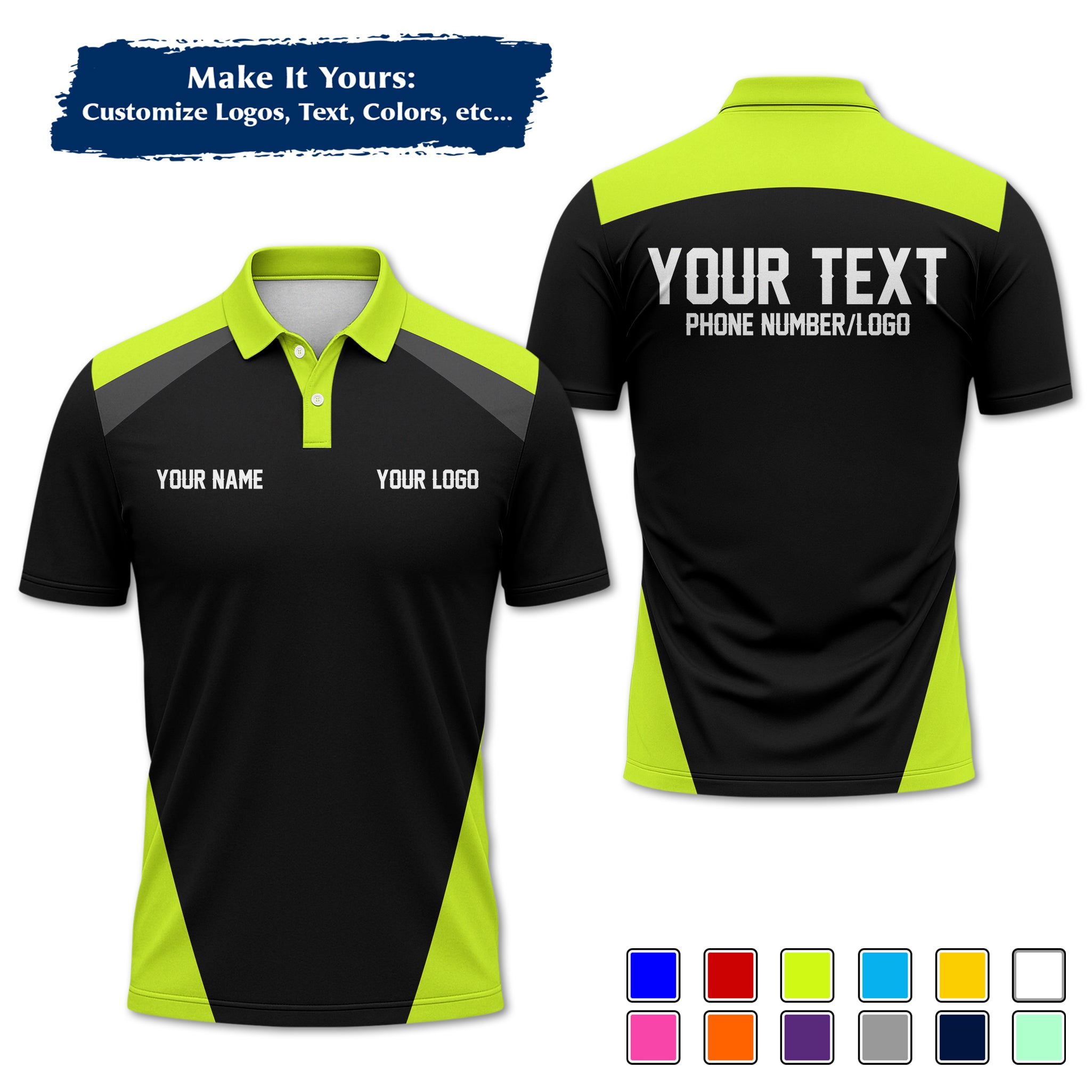 Custom Work Shirt Uniform, Add Company Logo, Name & Phone Number WSHW24