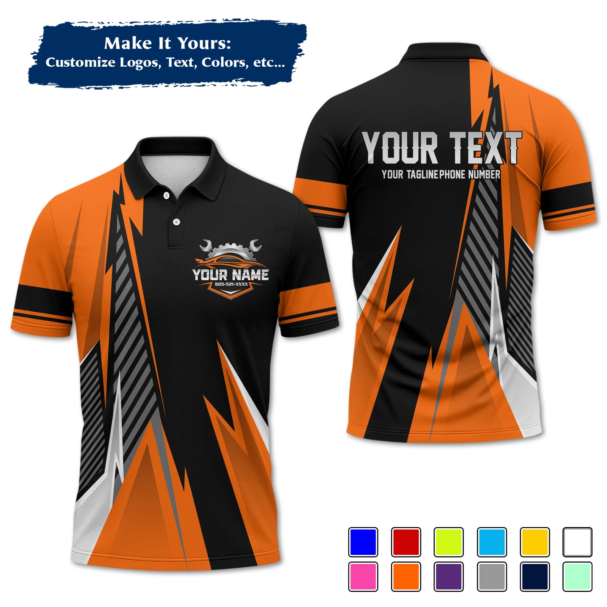 Custom Work Shirt Uniform, Add Company Logo, Name & Phone Number WSHW34