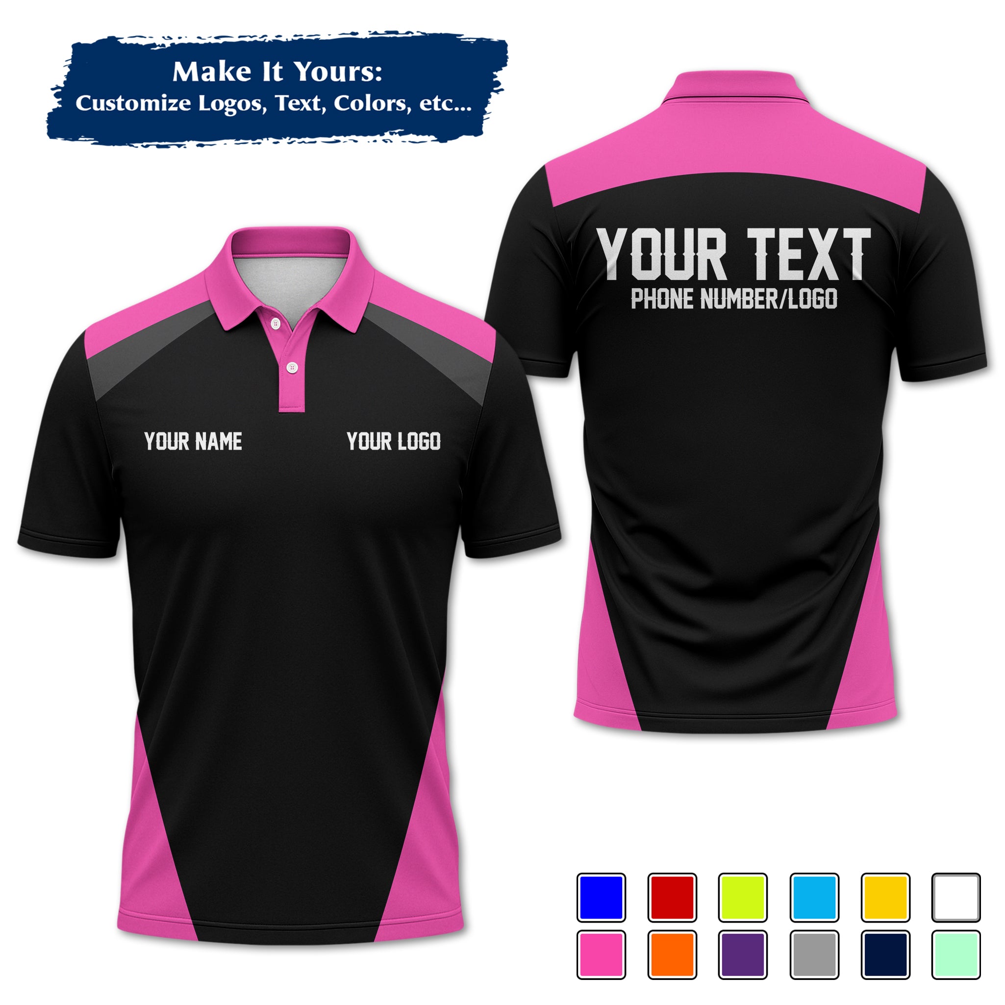 Custom Work Shirt Uniform, Add Company Logo, Name & Phone Number WSHW24