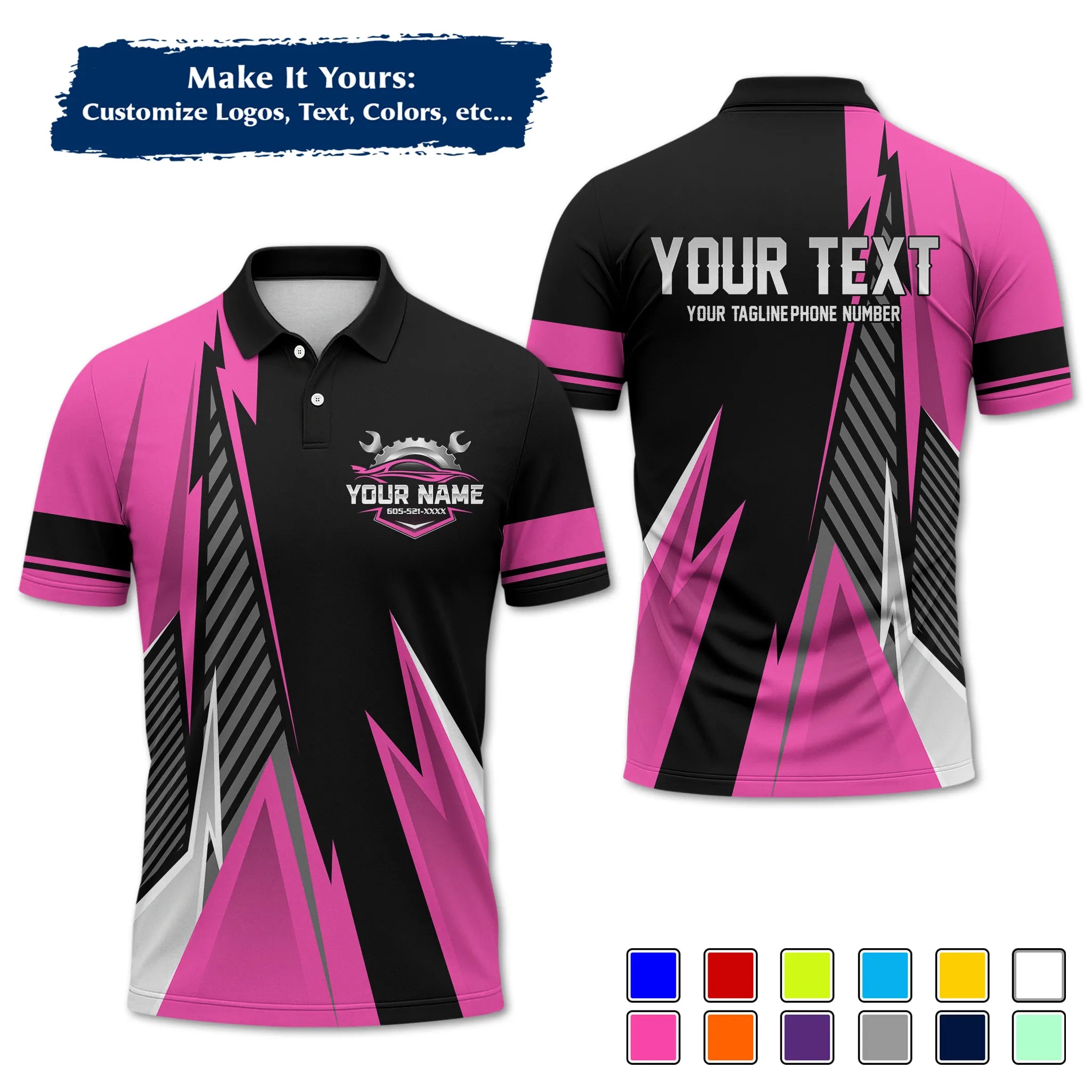 Custom Work Shirt Uniform, Add Company Logo, Name & Phone Number WSHW34