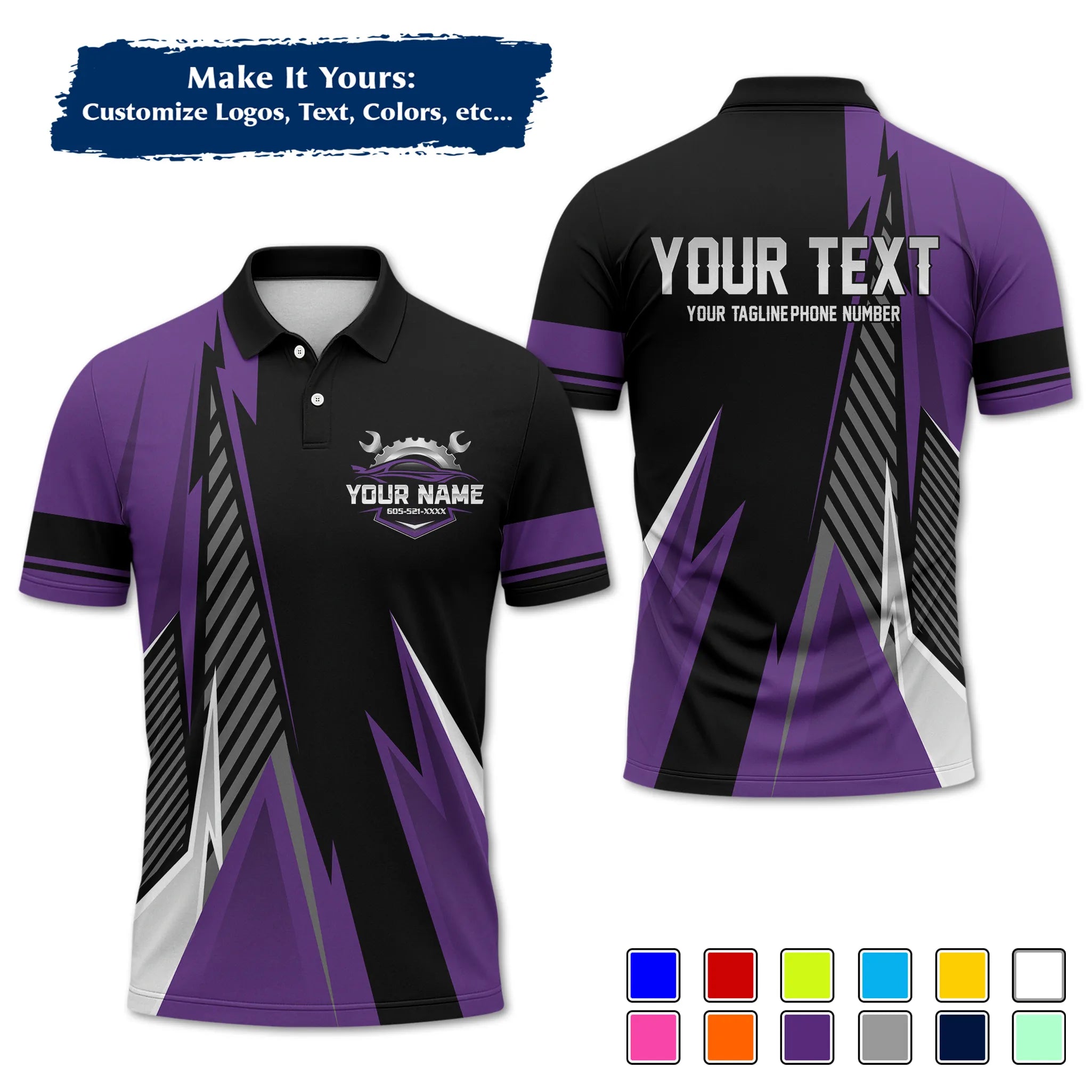 Custom Work Shirt Uniform, Add Company Logo, Name & Phone Number WSHW34