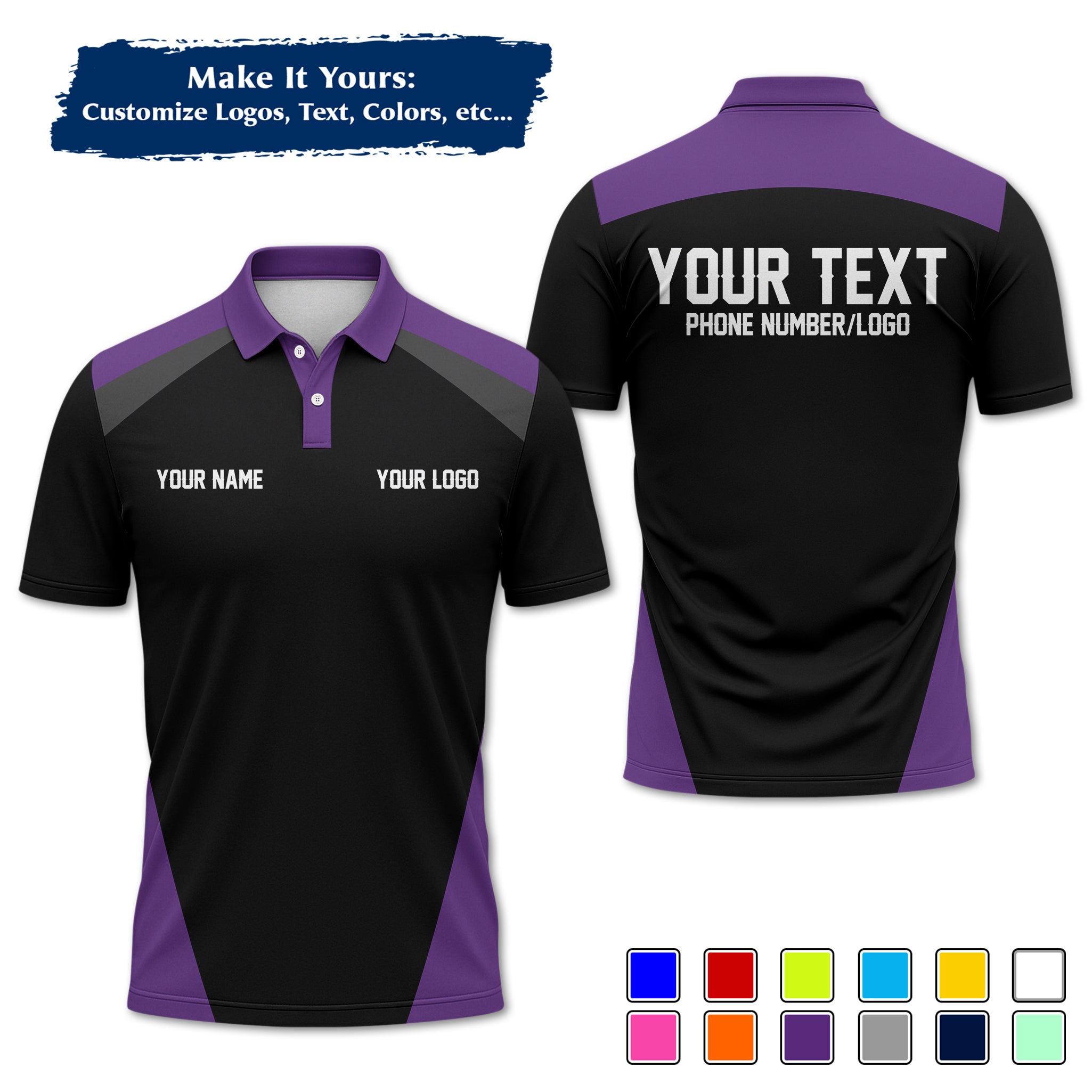 Custom Work Shirt Uniform, Add Company Logo, Name & Phone Number WSHW24