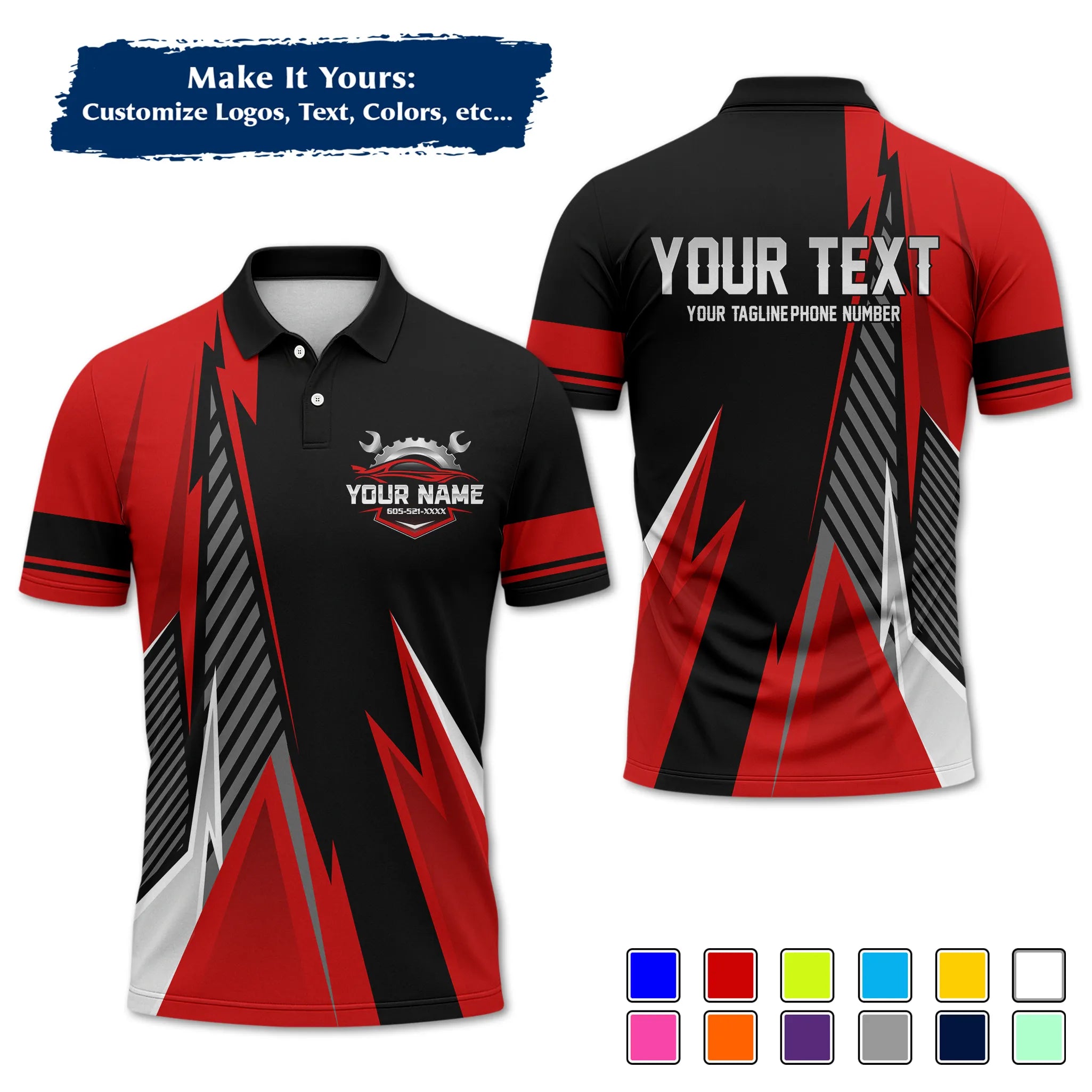 Custom Work Shirt Uniform, Add Company Logo, Name & Phone Number WSHW34