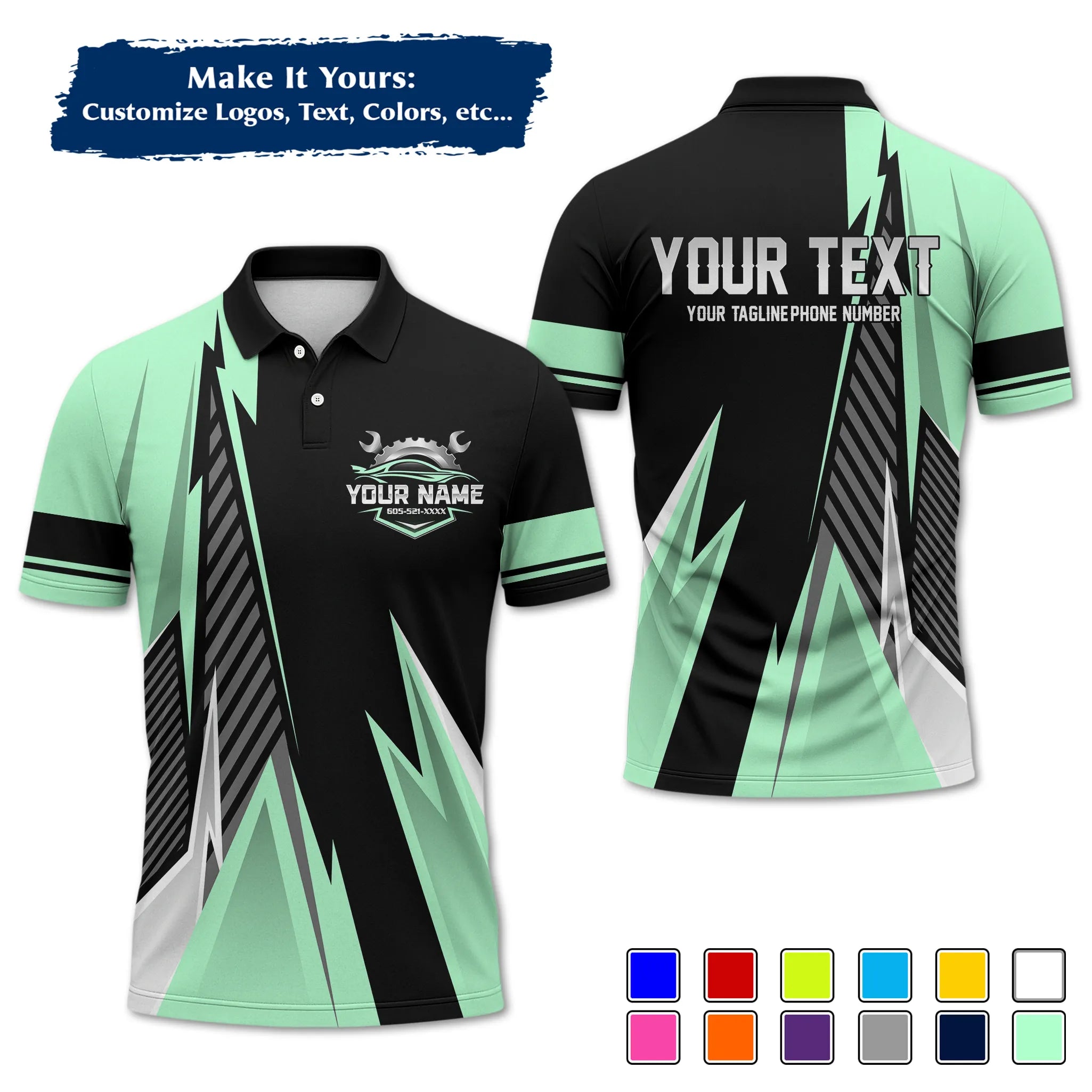 Custom Work Shirt Uniform, Add Company Logo, Name & Phone Number WSHW34