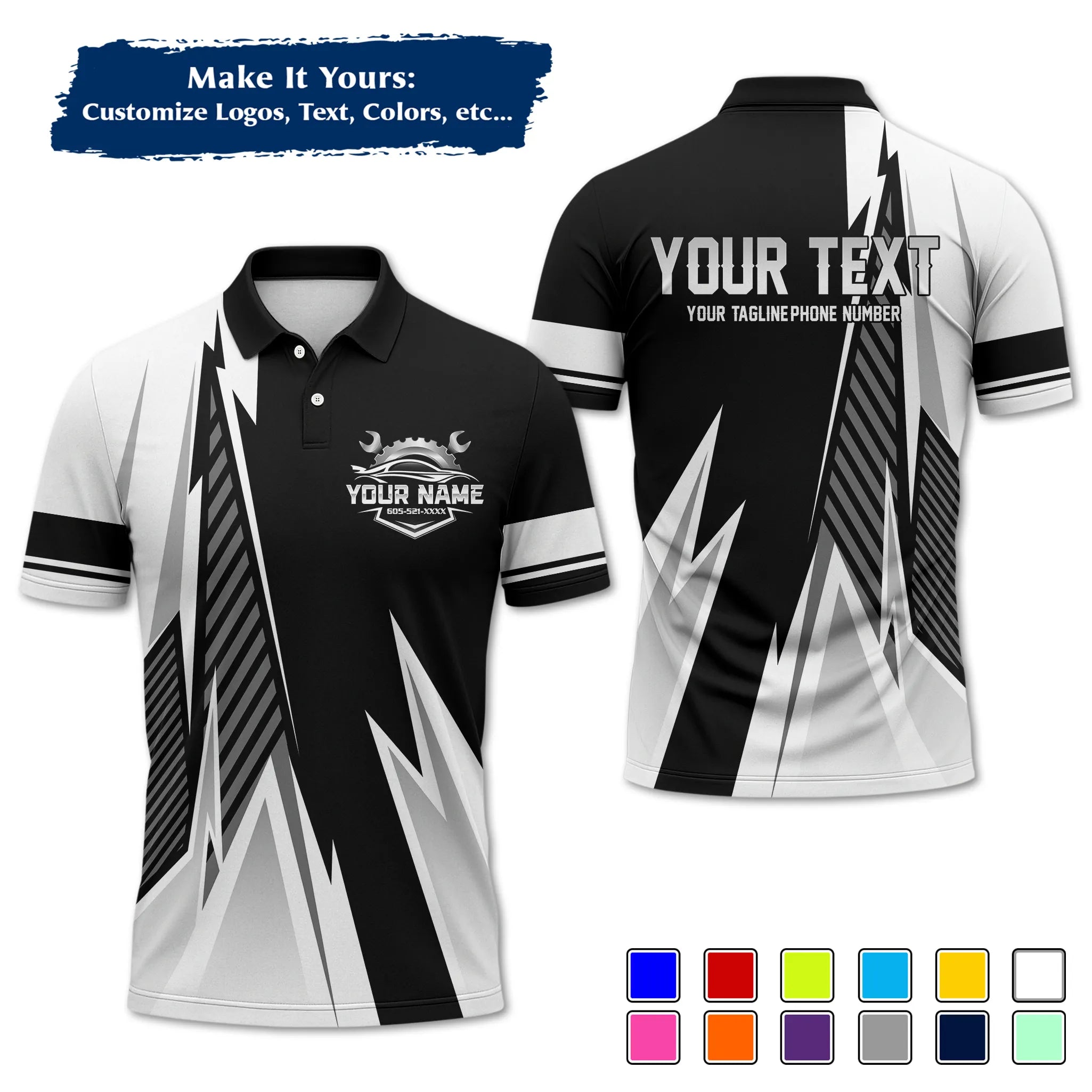 Custom Work Shirt Uniform, Add Company Logo, Name & Phone Number WSHW34