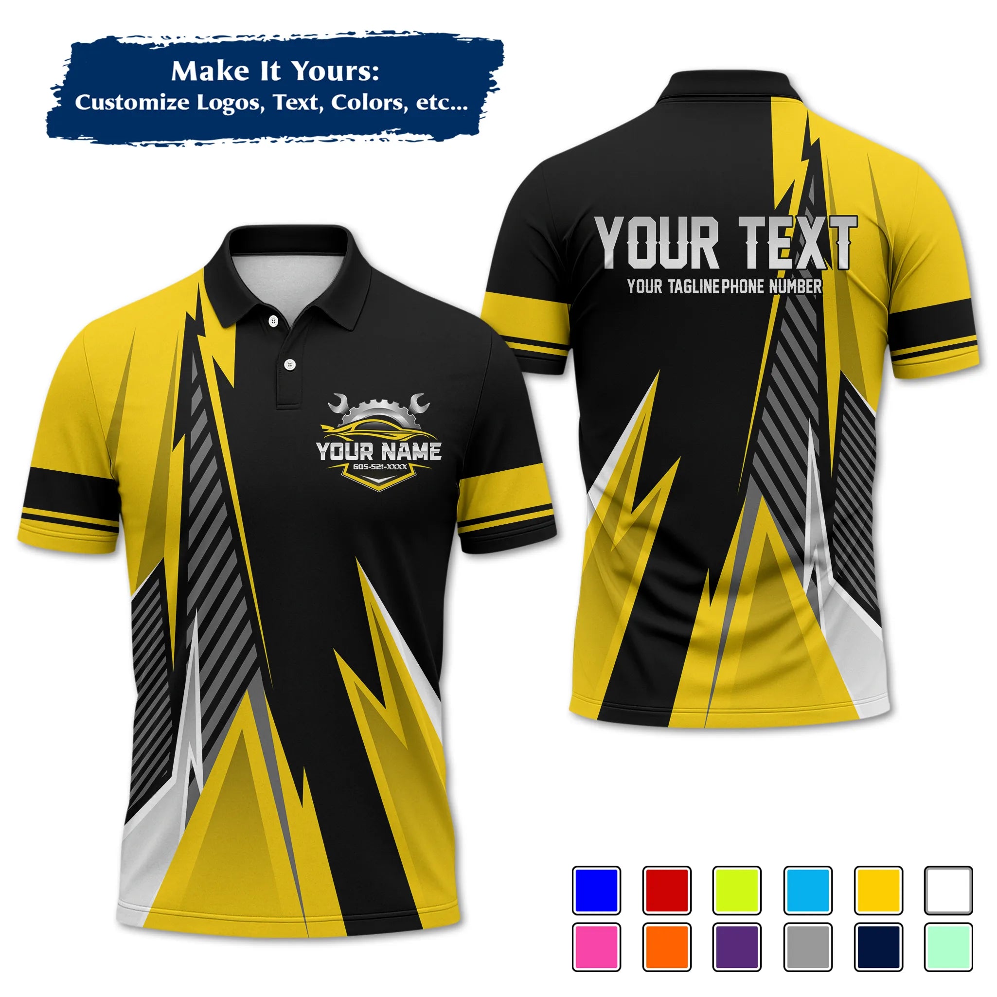 Custom Work Shirt Uniform, Add Company Logo, Name & Phone Number WSHW34