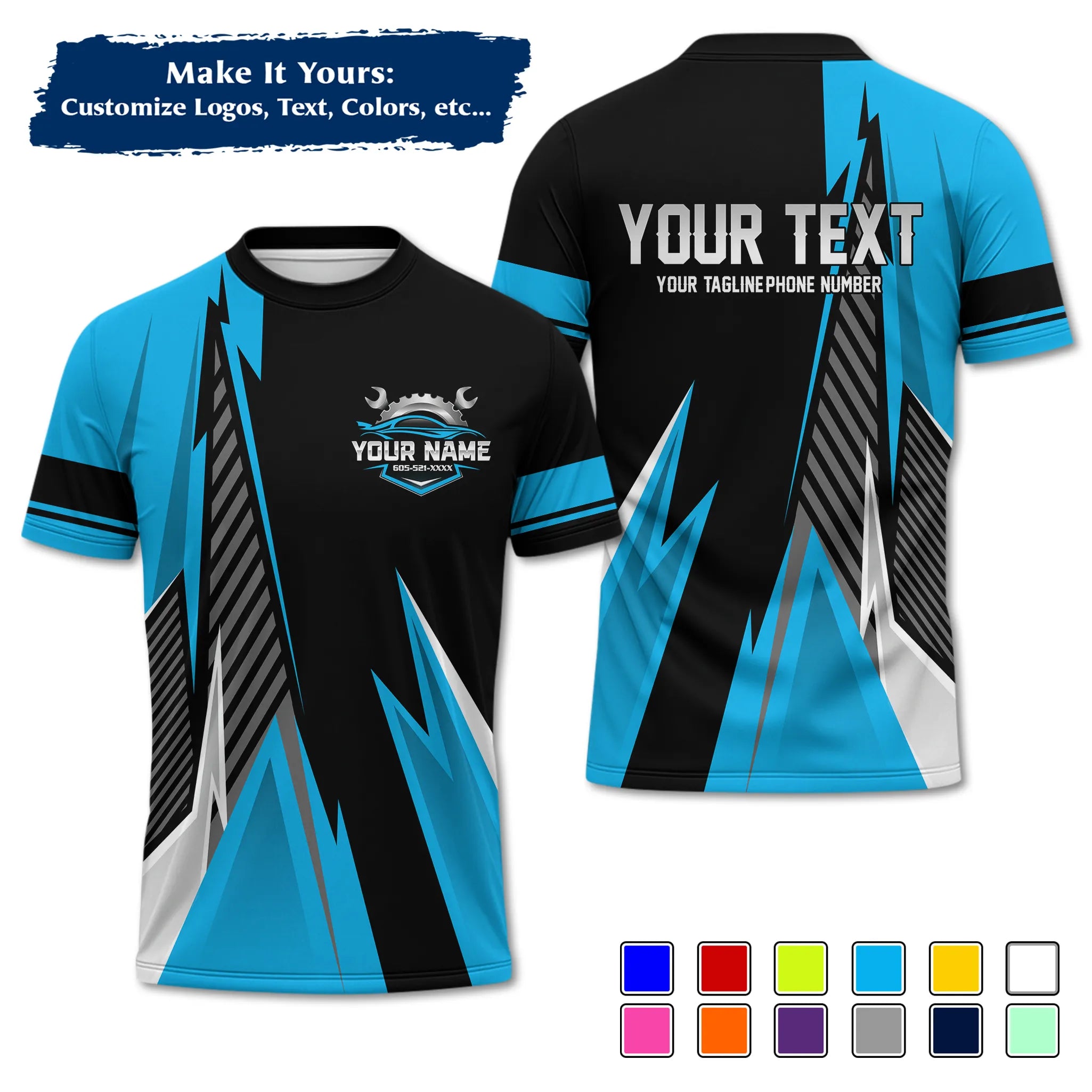 Custom Work Shirt Uniform, Add Company Logo, Name & Phone Number WSHW34