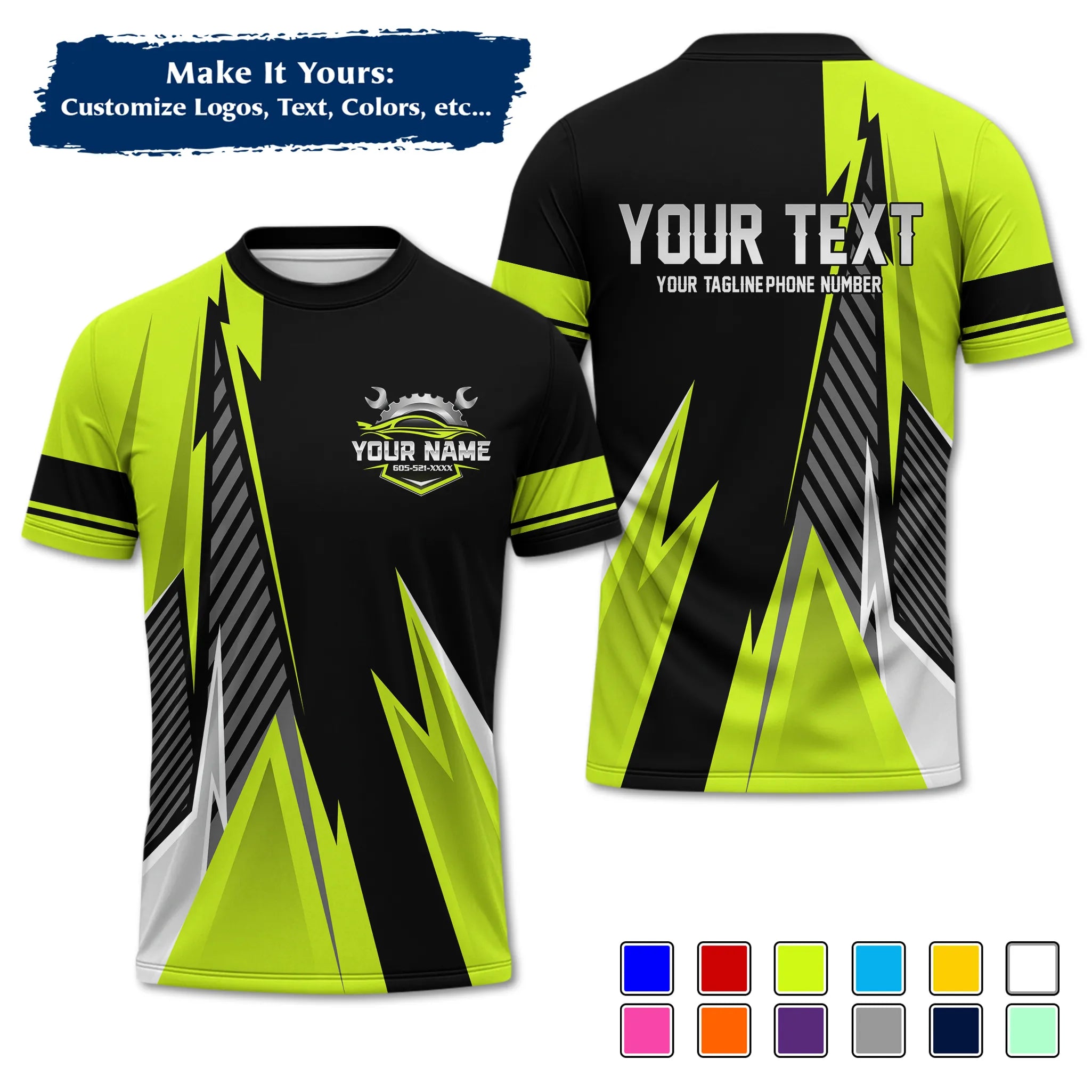 Custom Work Shirt Uniform, Add Company Logo, Name & Phone Number WSHW34