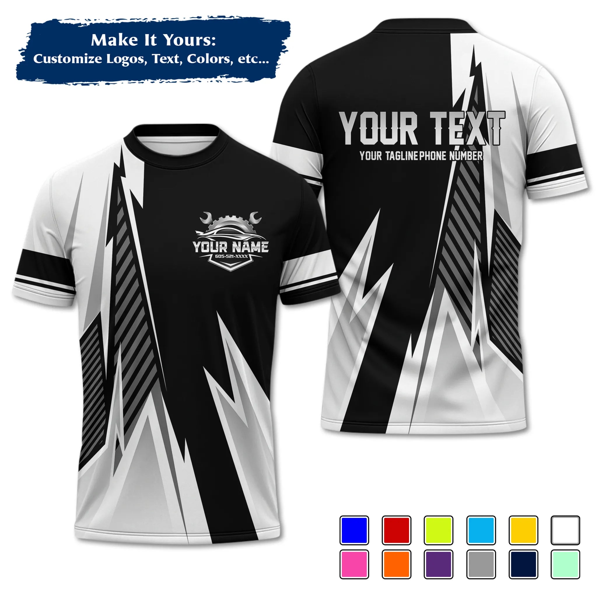 Custom Work Shirt Uniform, Add Company Logo, Name & Phone Number WSHW34