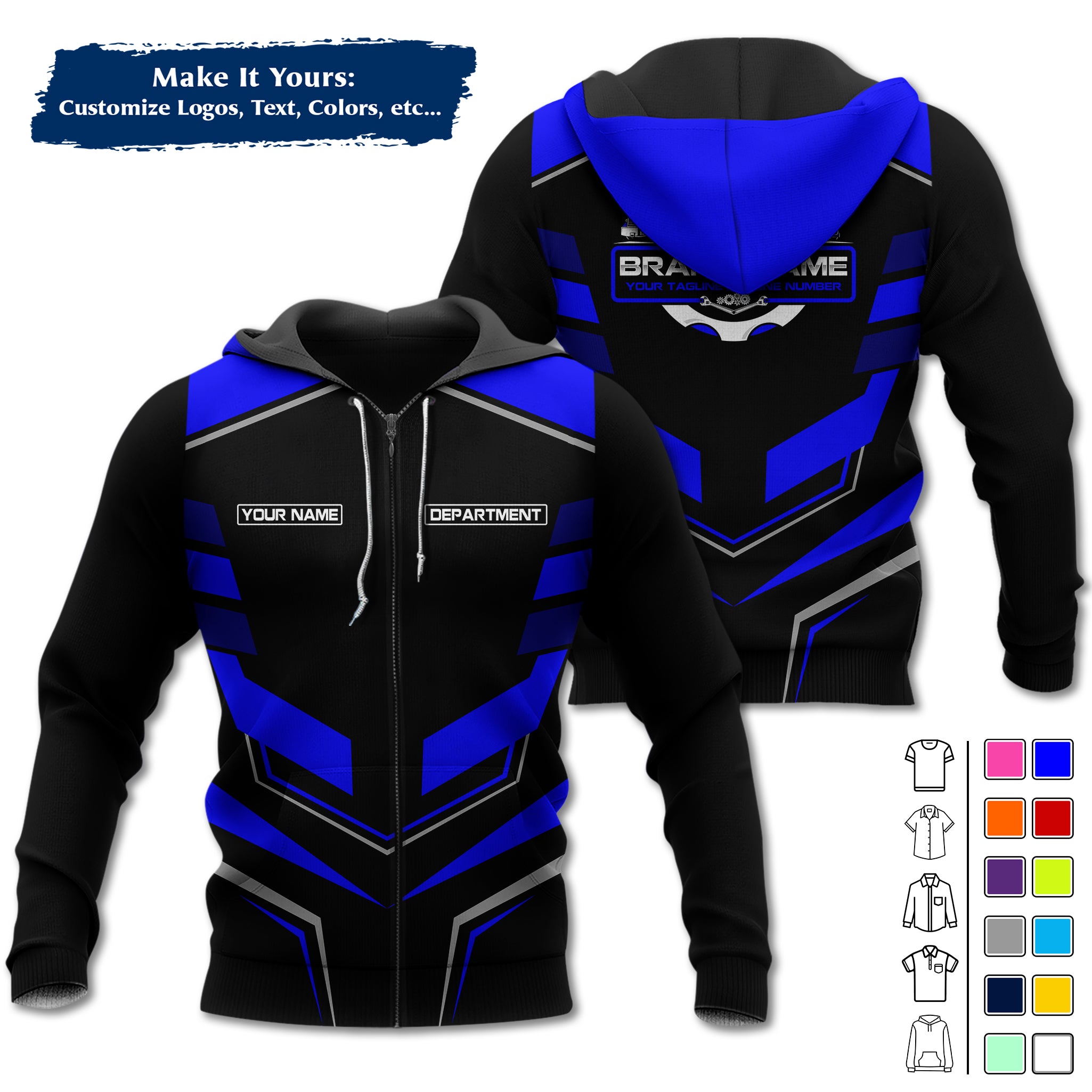 Custom Mechanic Work Hoodie Add Your Garage Logo, Name & Contact Info, Personalized Auto Repair Uniform Hoodie MCNHD05