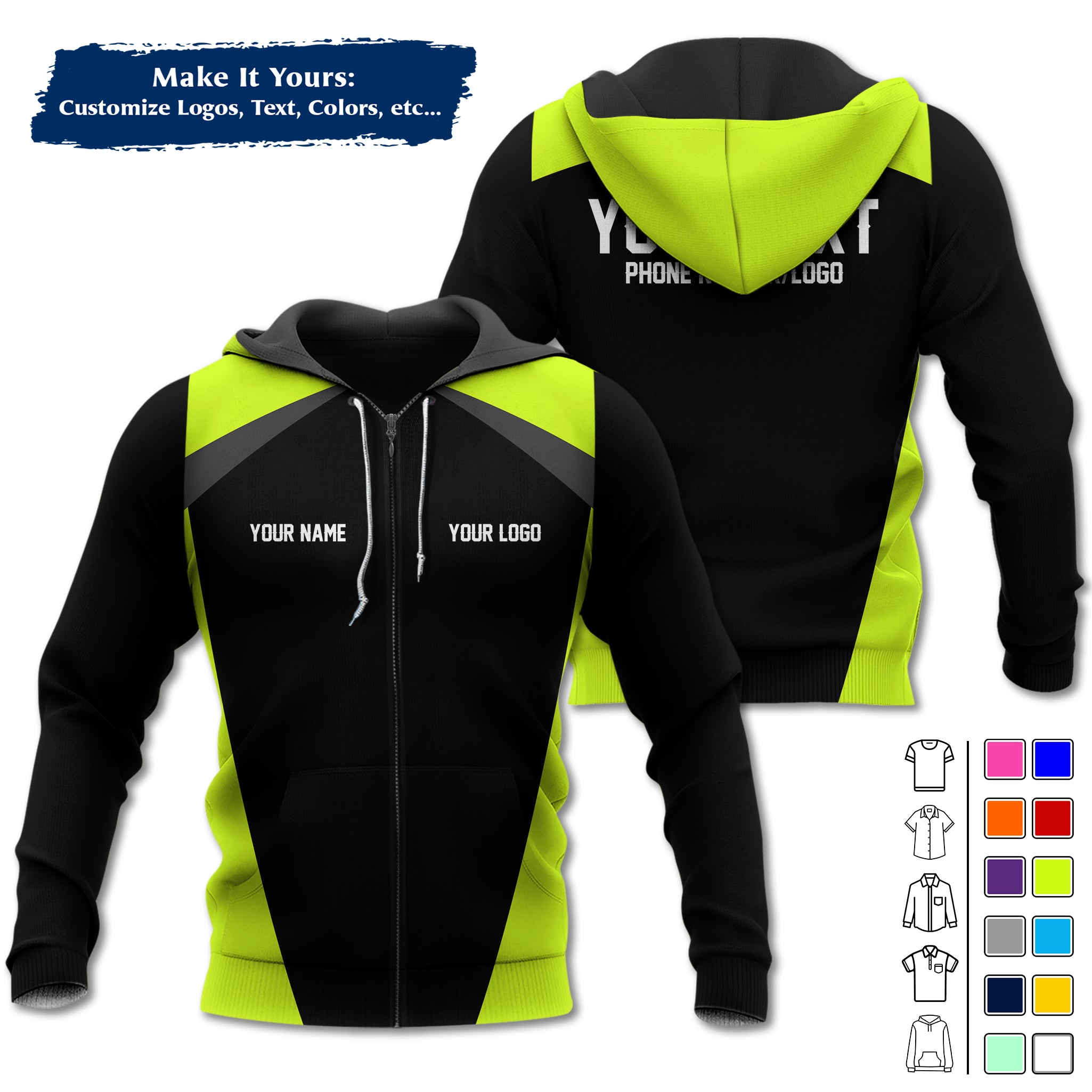 Custom Work Shirt Uniform, Add Company Logo, Name & Phone Number WSHD26