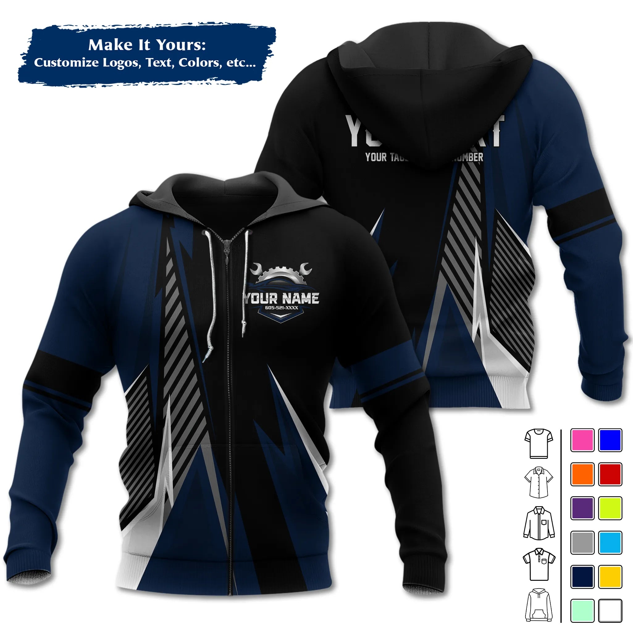 Custom Work Shirt Uniform, Add Company Logo, Name & Phone Number WSHW34