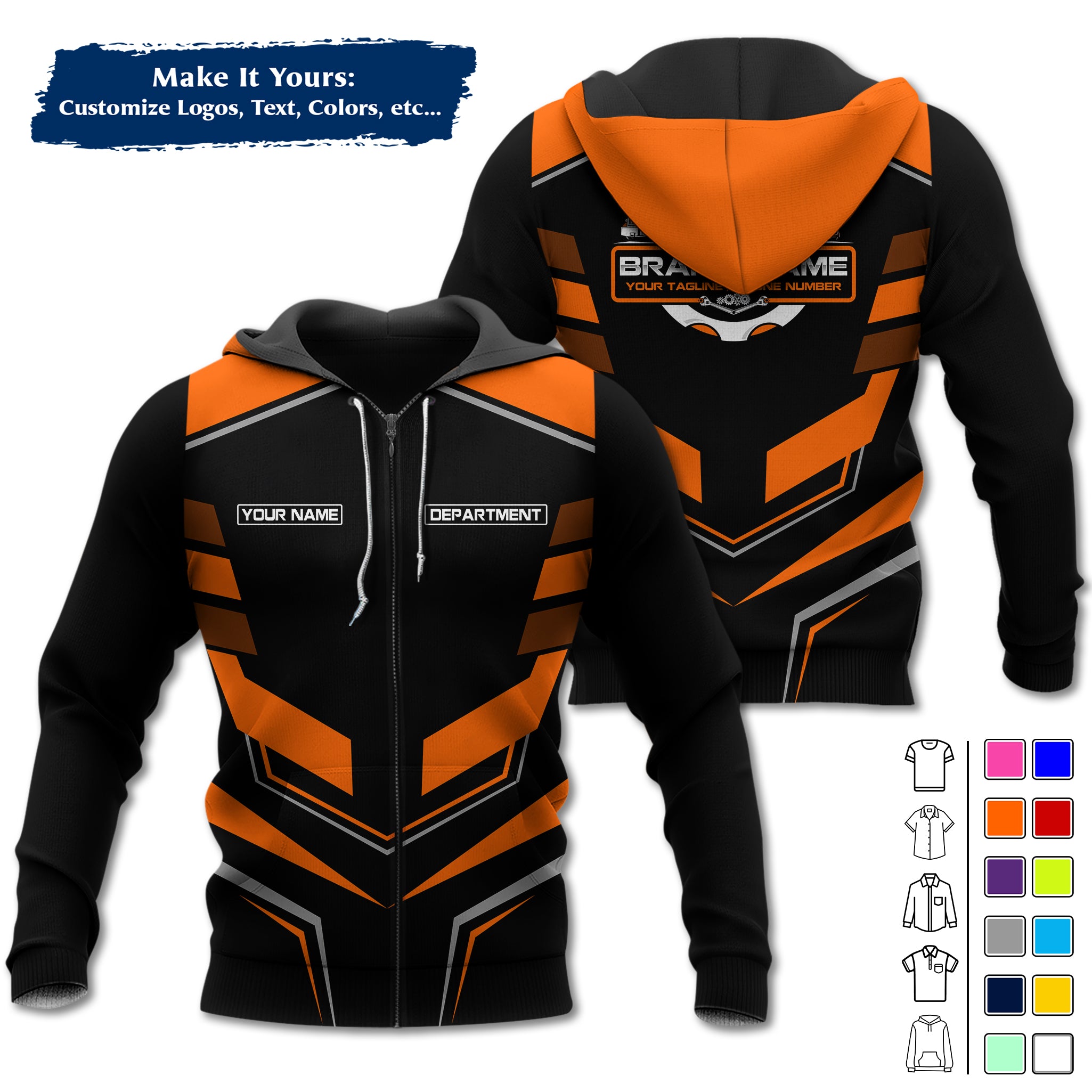 Custom Mechanic Work Hoodie Add Your Garage Logo, Name & Contact Info, Personalized Auto Repair Uniform Hoodie MCNHD05