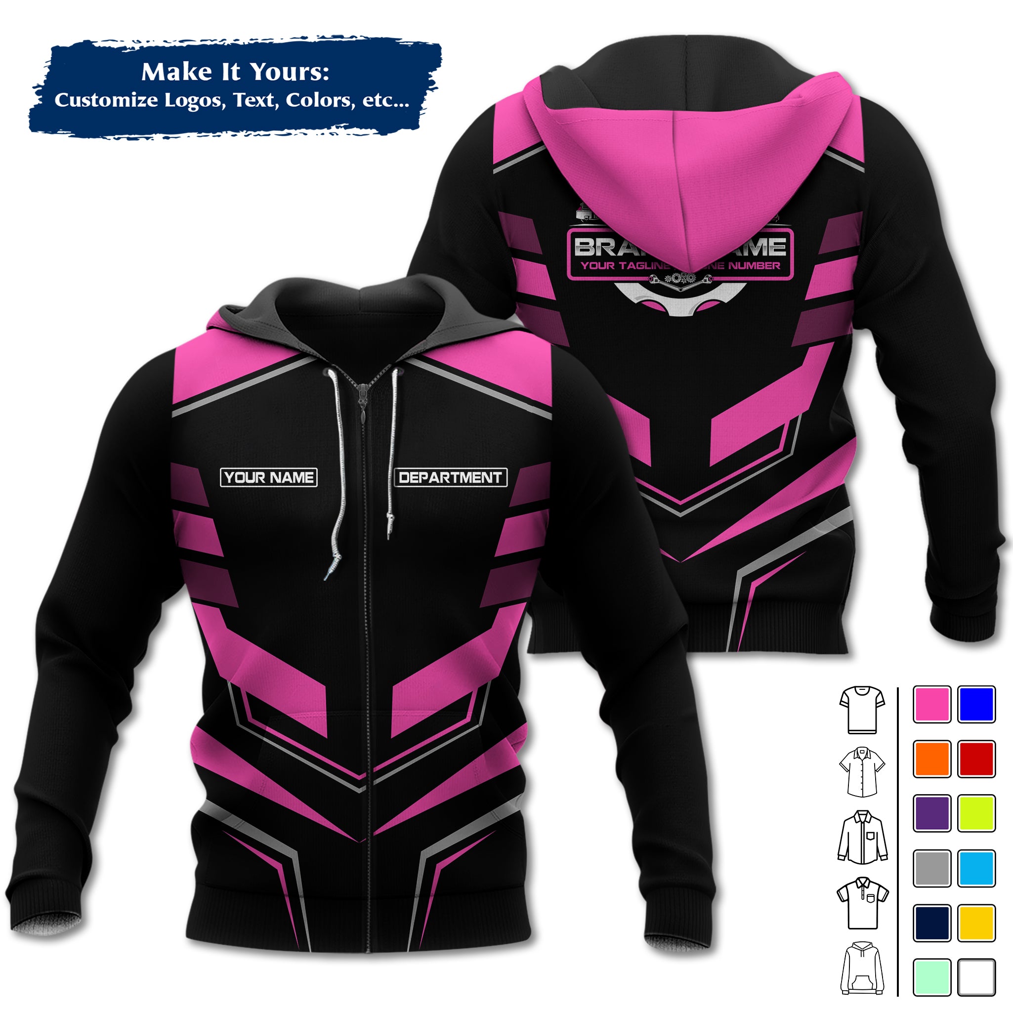 Custom Mechanic Work Hoodie Add Your Garage Logo, Name & Contact Info, Personalized Auto Repair Uniform Hoodie MCNHD05