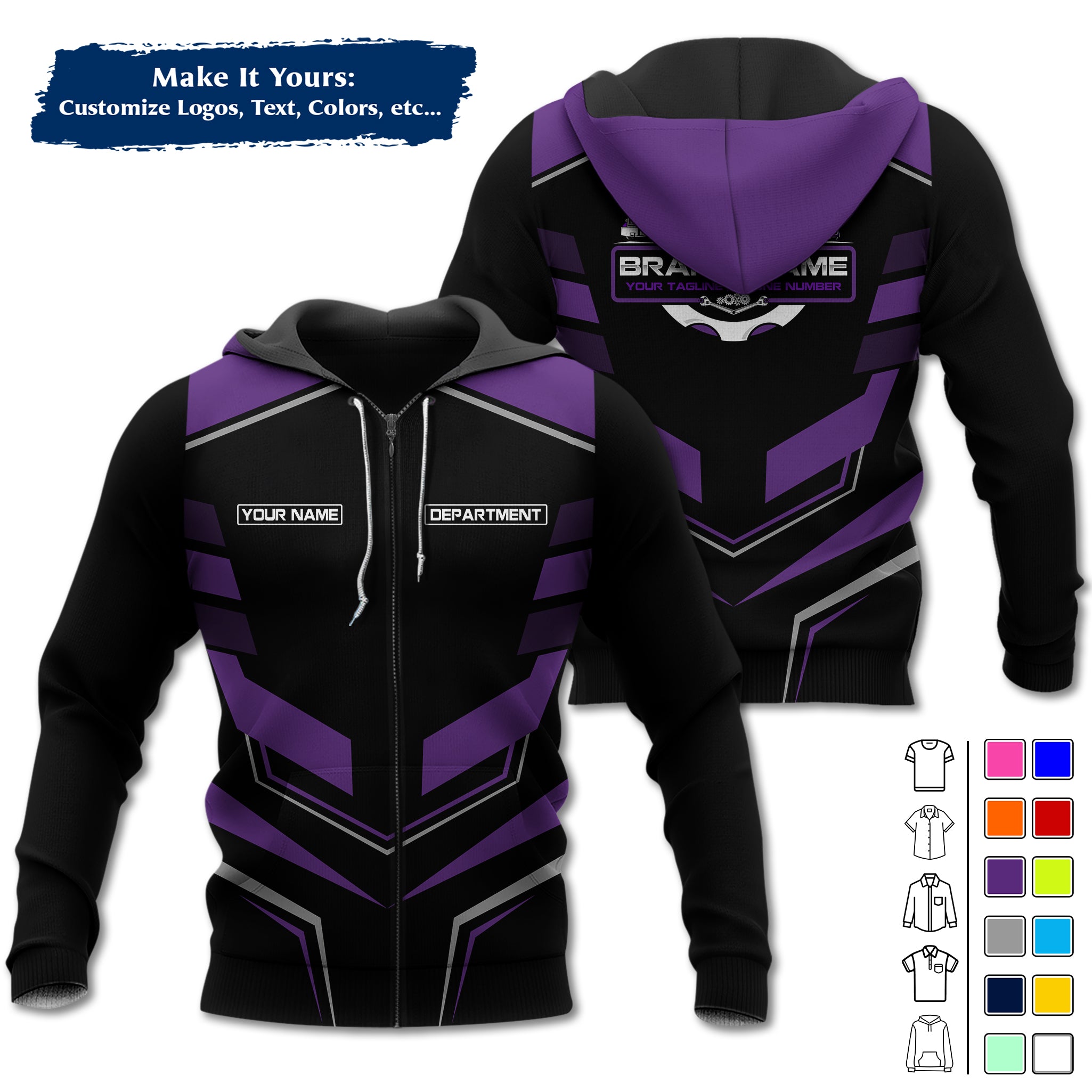 Custom Mechanic Work Hoodie Add Your Garage Logo, Name & Contact Info, Personalized Auto Repair Uniform Hoodie MCNHD05