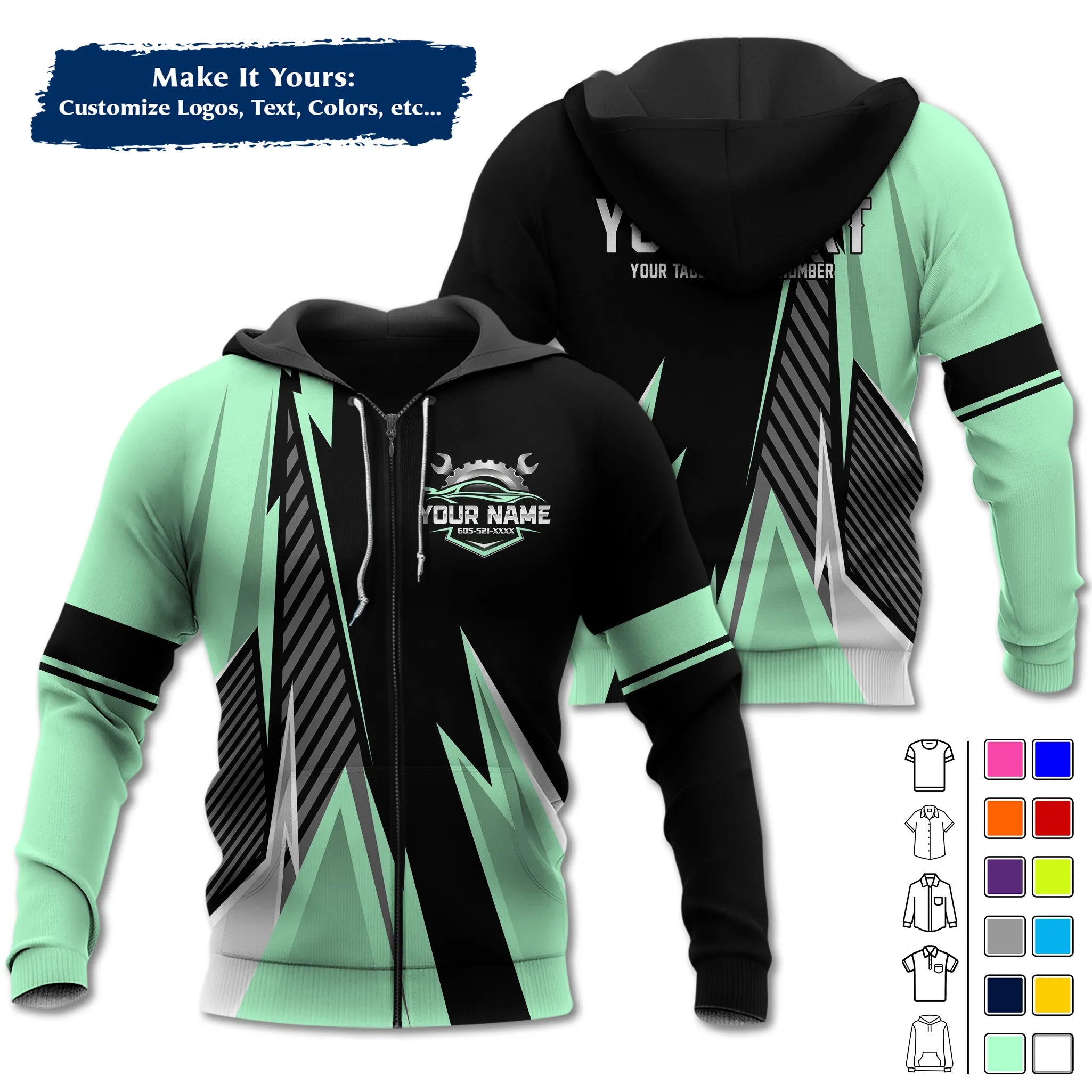 Custom Work Shirt Uniform, Add Company Logo, Name & Phone Number WSHW34