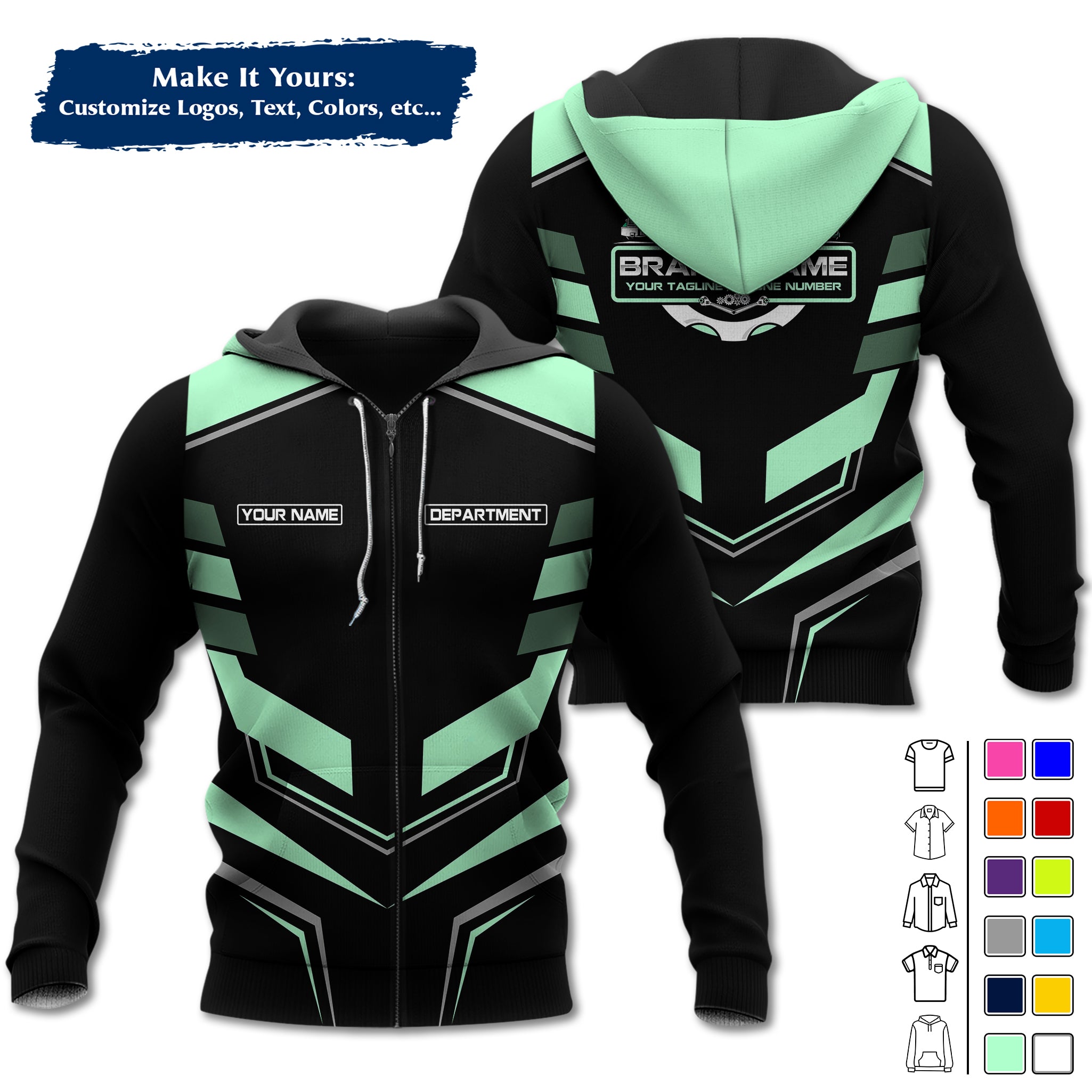 Custom Mechanic Work Hoodie Add Your Garage Logo, Name & Contact Info, Personalized Auto Repair Uniform Hoodie MCNHD05