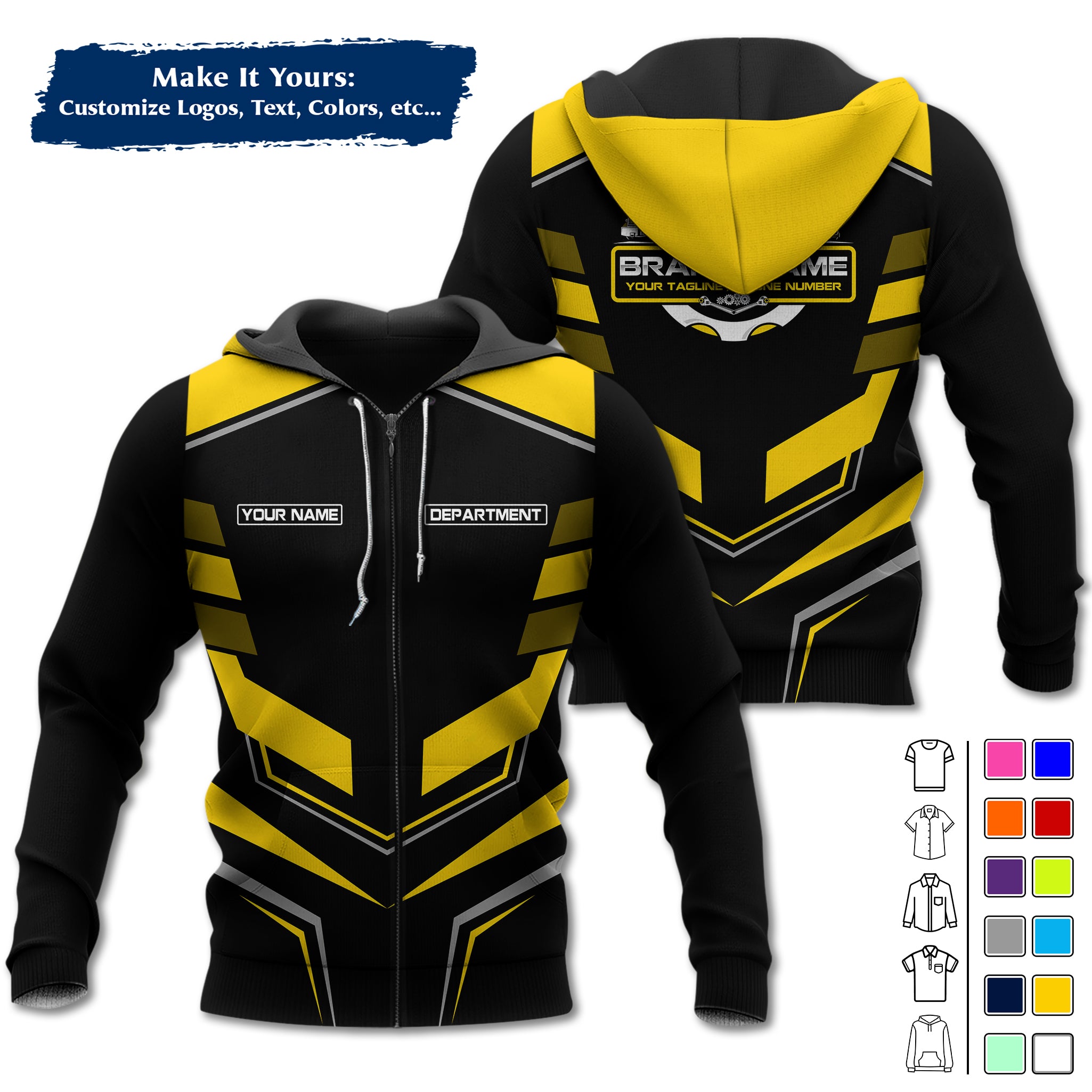 Custom Mechanic Work Hoodie Add Your Garage Logo, Name & Contact Info, Personalized Auto Repair Uniform Hoodie MCNHD05