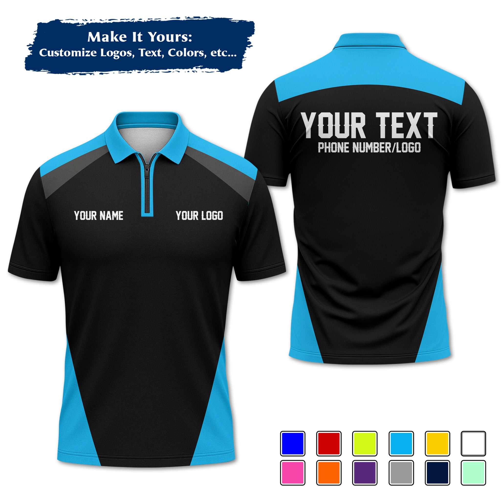 Custom Work Shirt Uniform, Add Company Logo, Name & Phone Number WSHW24