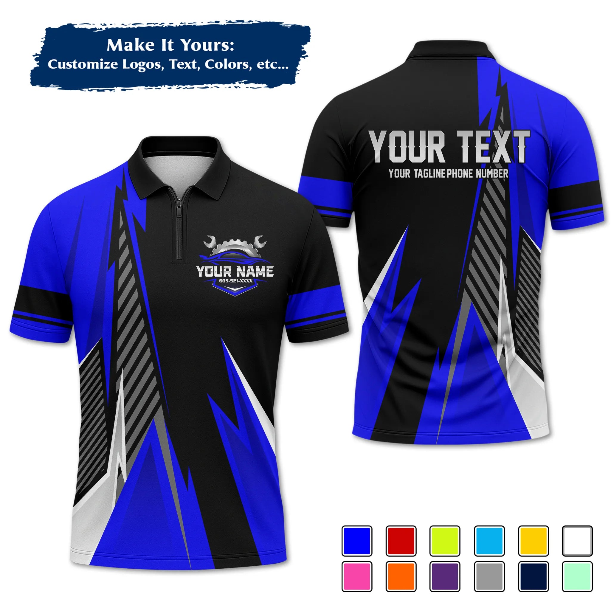 Custom Work Shirt Uniform, Add Company Logo, Name & Phone Number WSHW34