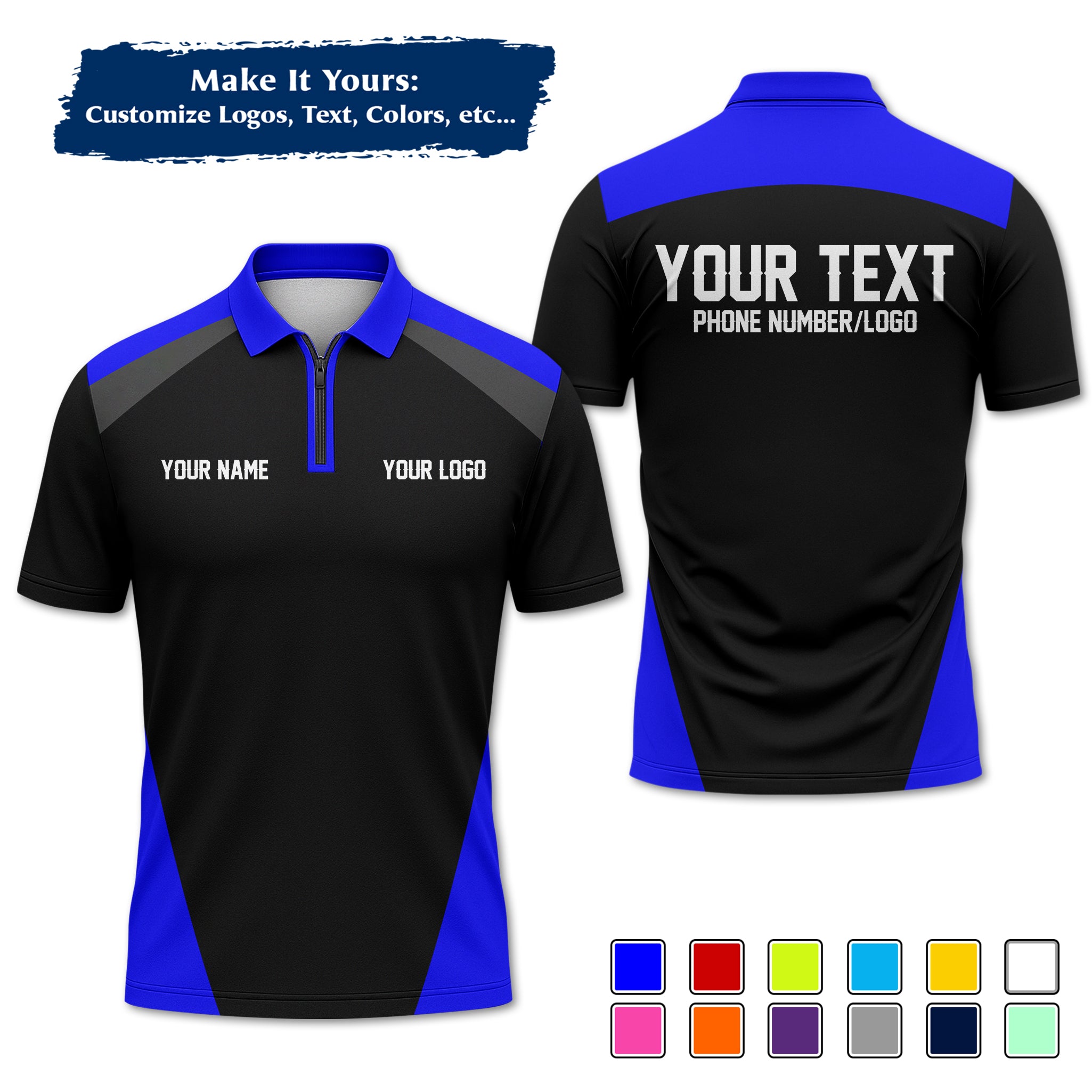 Custom Work Shirt Uniform, Add Company Logo, Name & Phone Number WSHW24