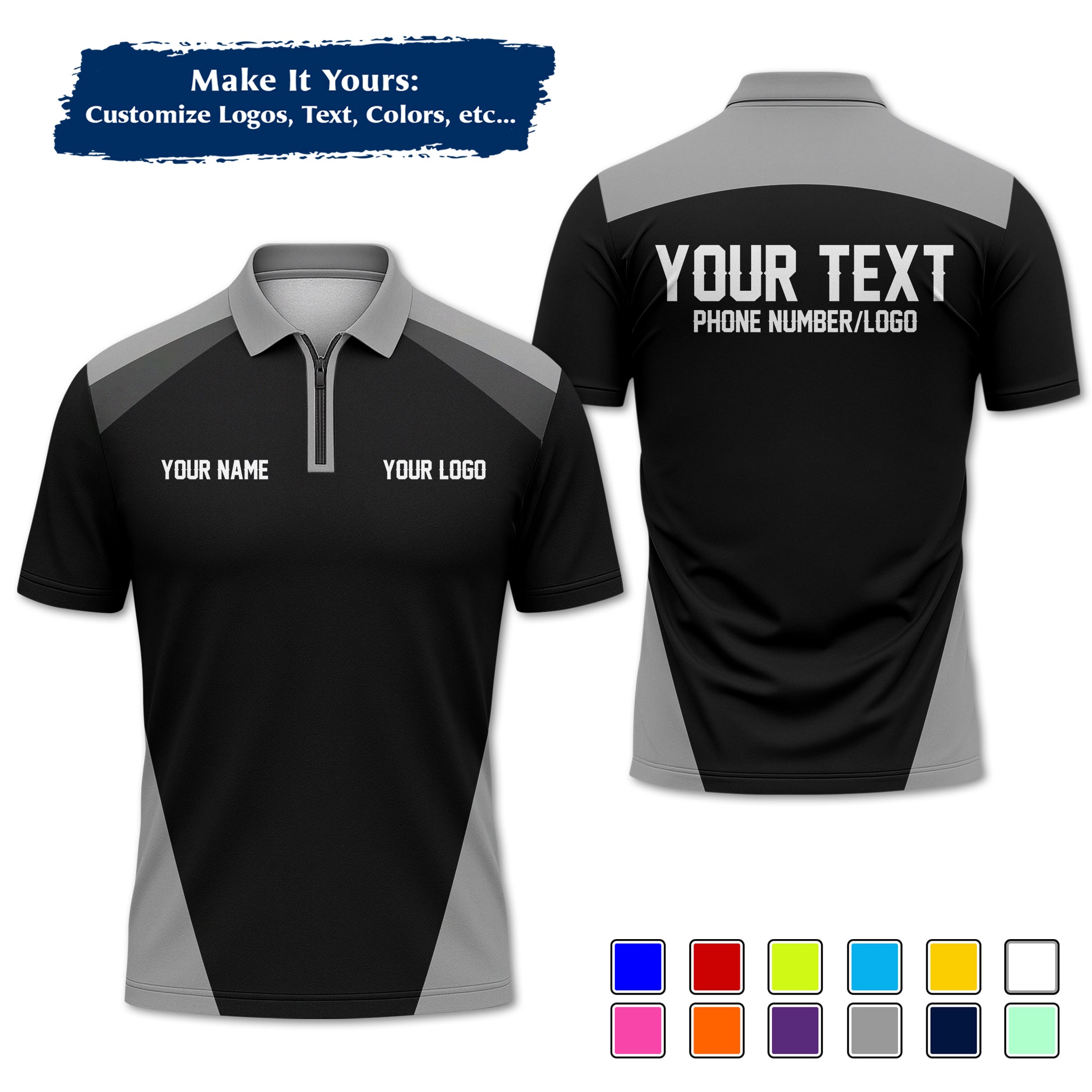 Custom Work Shirt Uniform, Add Company Logo, Name & Phone Number WSHW24