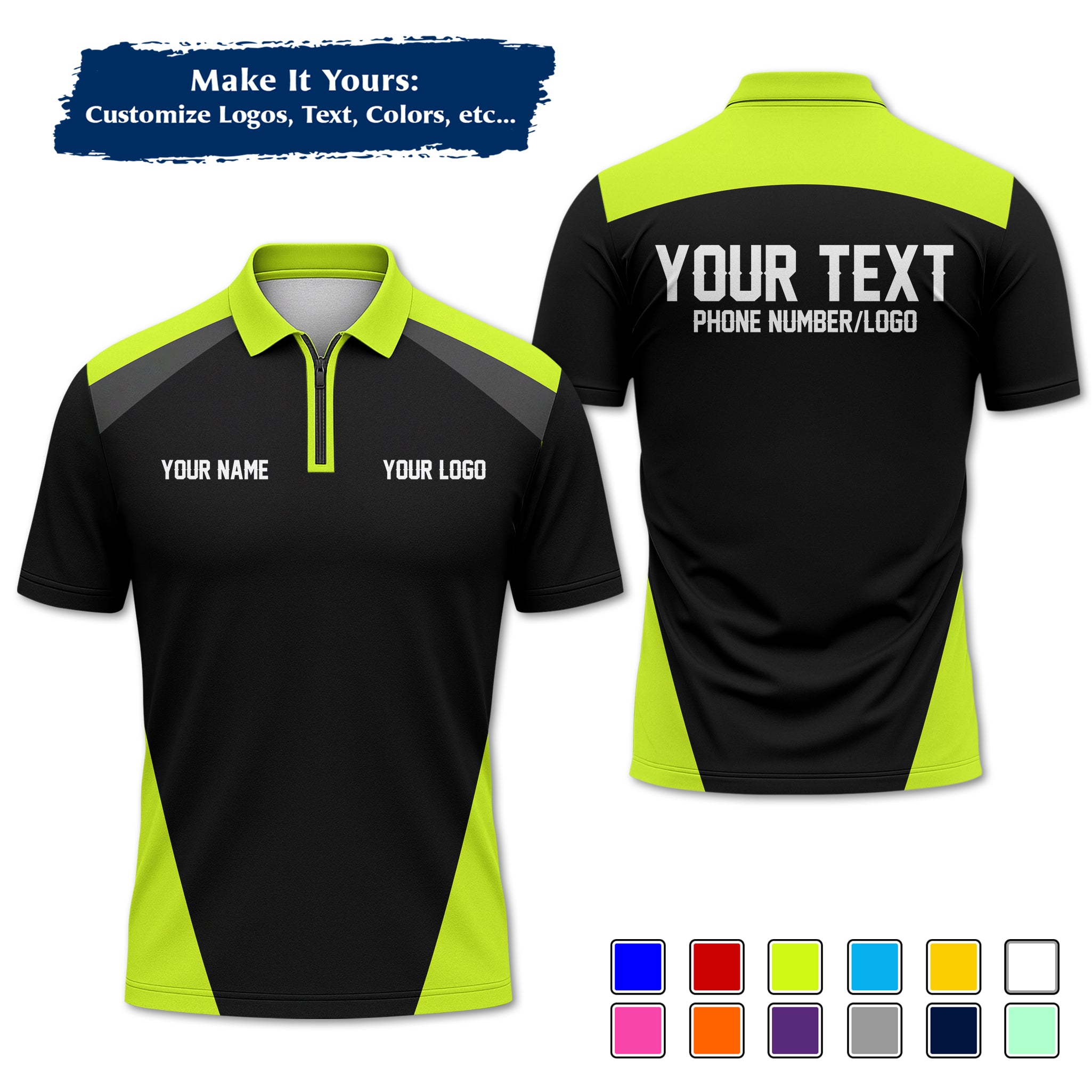 Custom Work Shirt Uniform, Add Company Logo, Name & Phone Number WSHW24