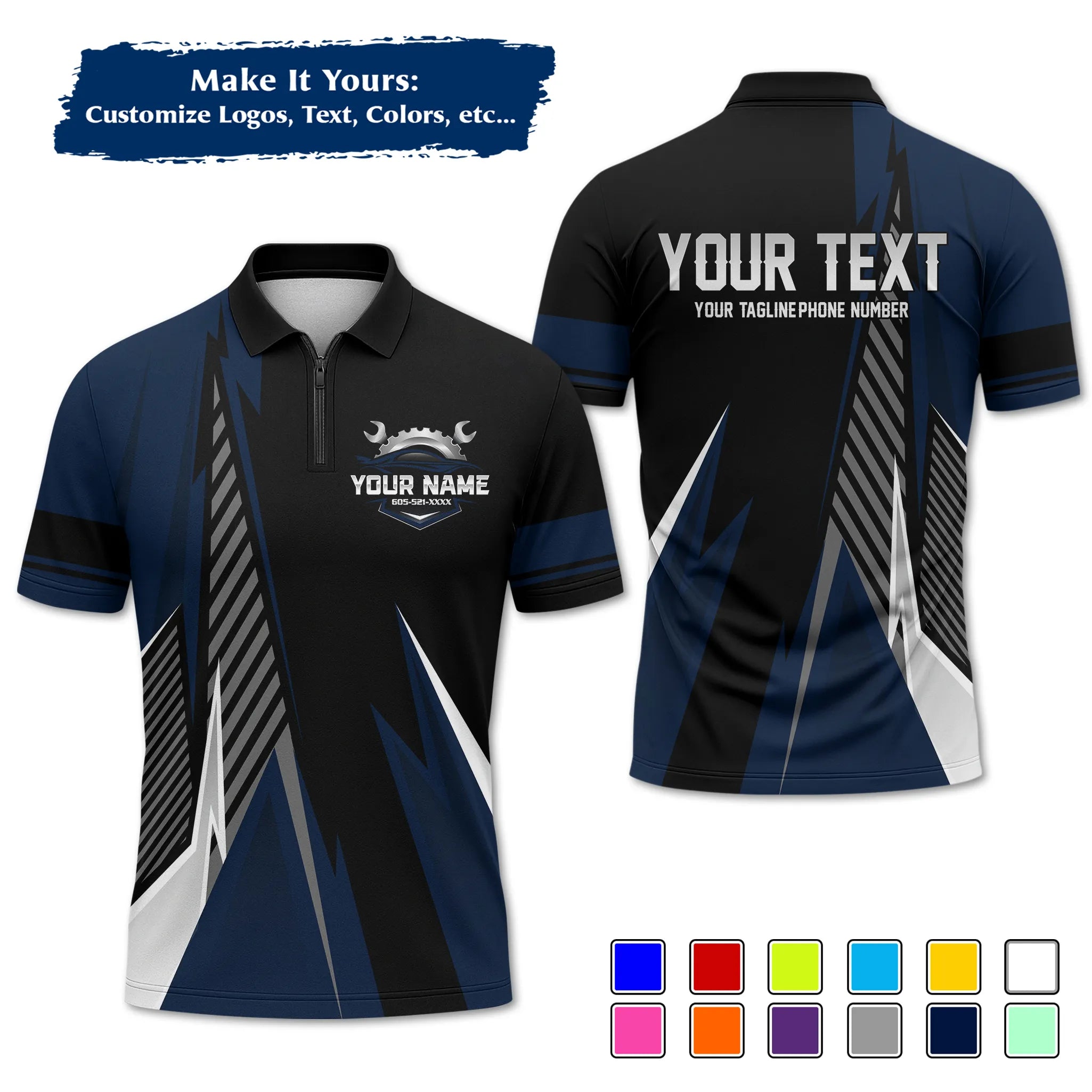 Custom Work Shirt Uniform, Add Company Logo, Name & Phone Number WSHW34