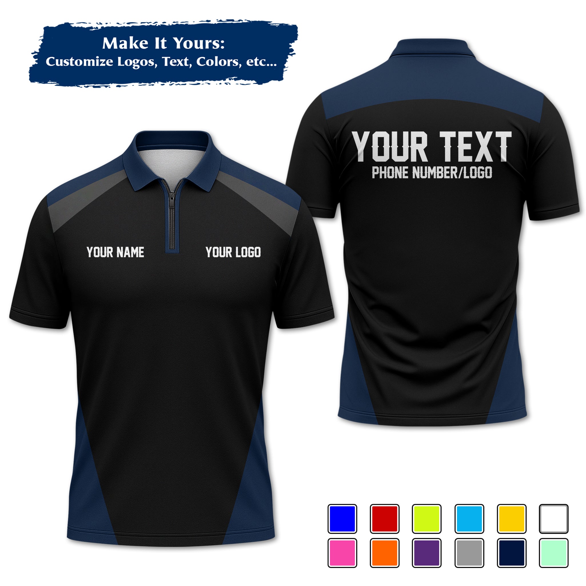 Custom Work Shirt Uniform, Add Company Logo, Name & Phone Number WSHW24