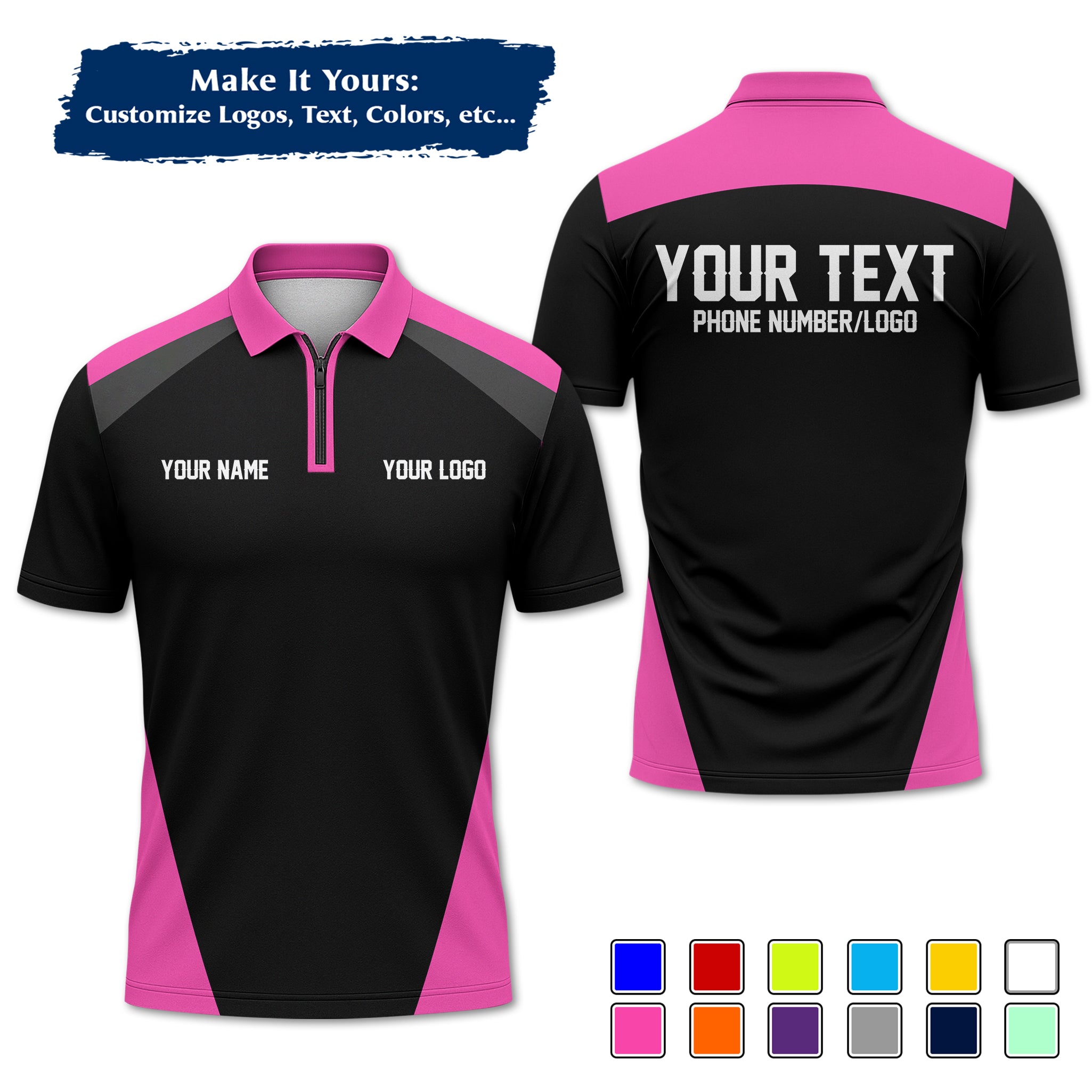 Custom Work Shirt Uniform, Add Company Logo, Name & Phone Number WSHW24
