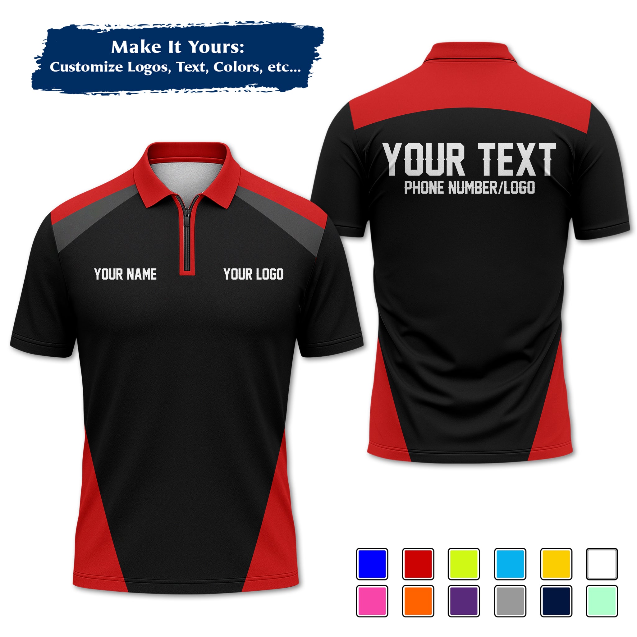 Custom Work Shirt Uniform, Add Company Logo, Name & Phone Number WSHW24