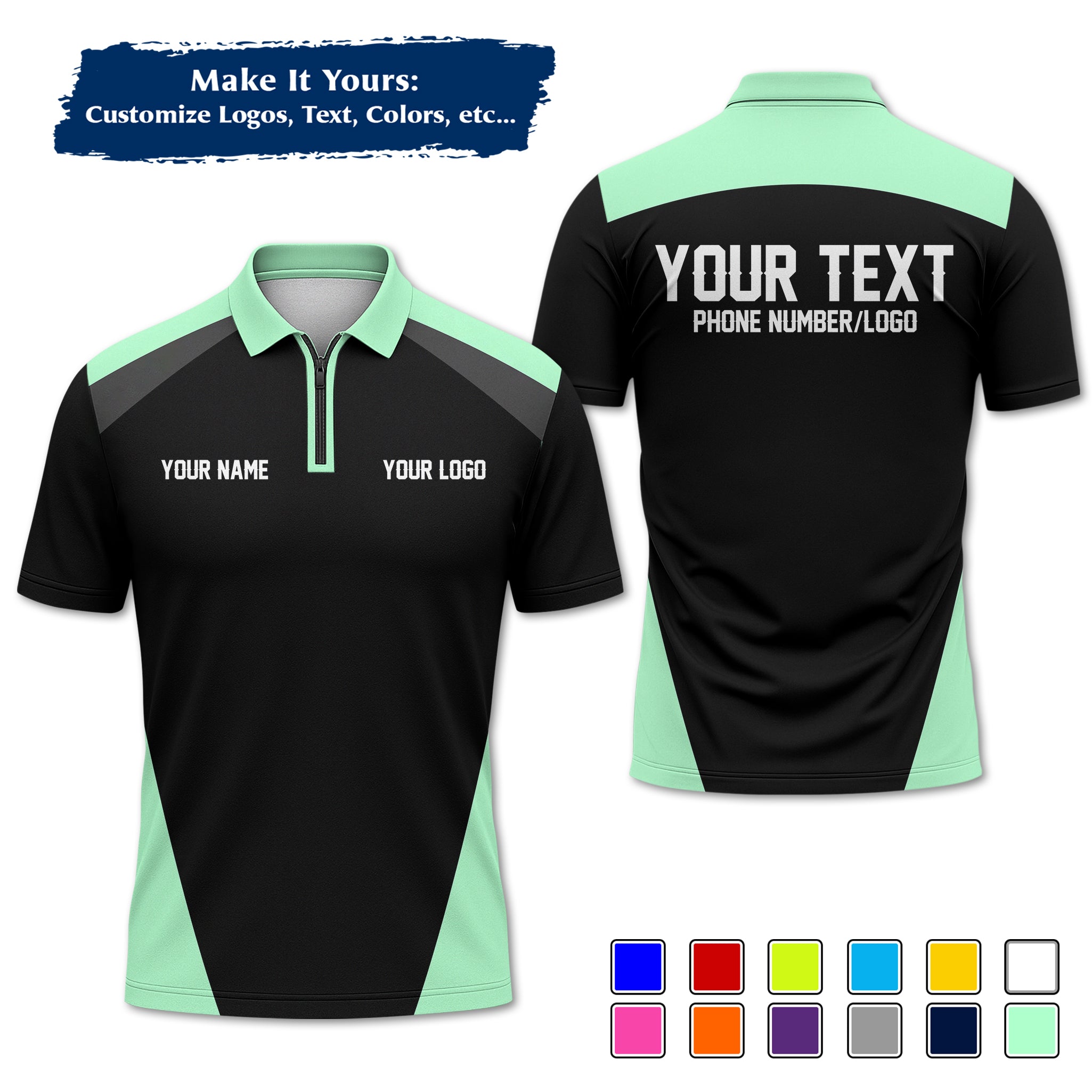 Custom Work Shirt Uniform, Add Company Logo, Name & Phone Number WSHW24