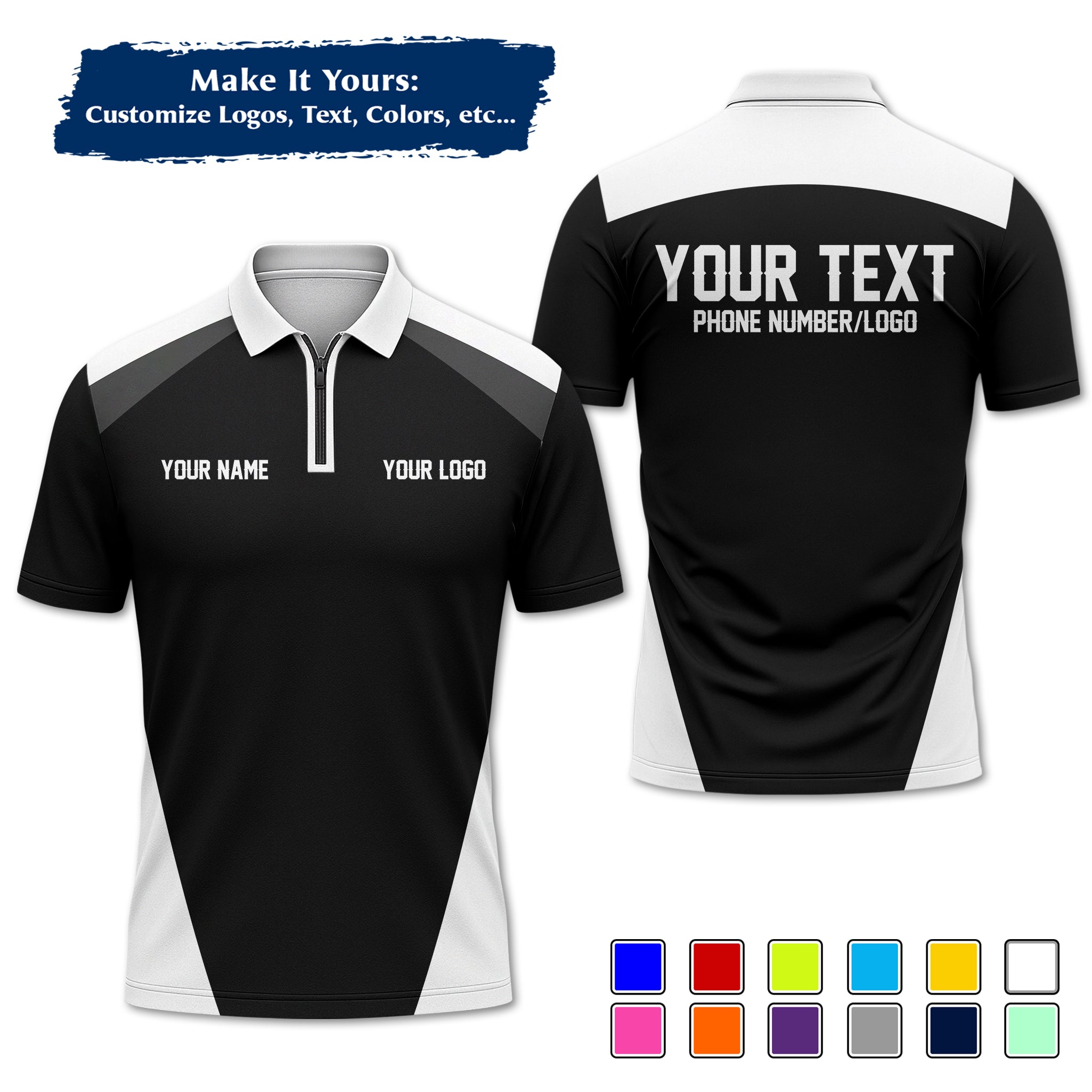 Custom Work Shirt Uniform, Add Company Logo, Name & Phone Number WSHW24
